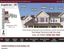 Tablet Screenshot of harrissroofing.com